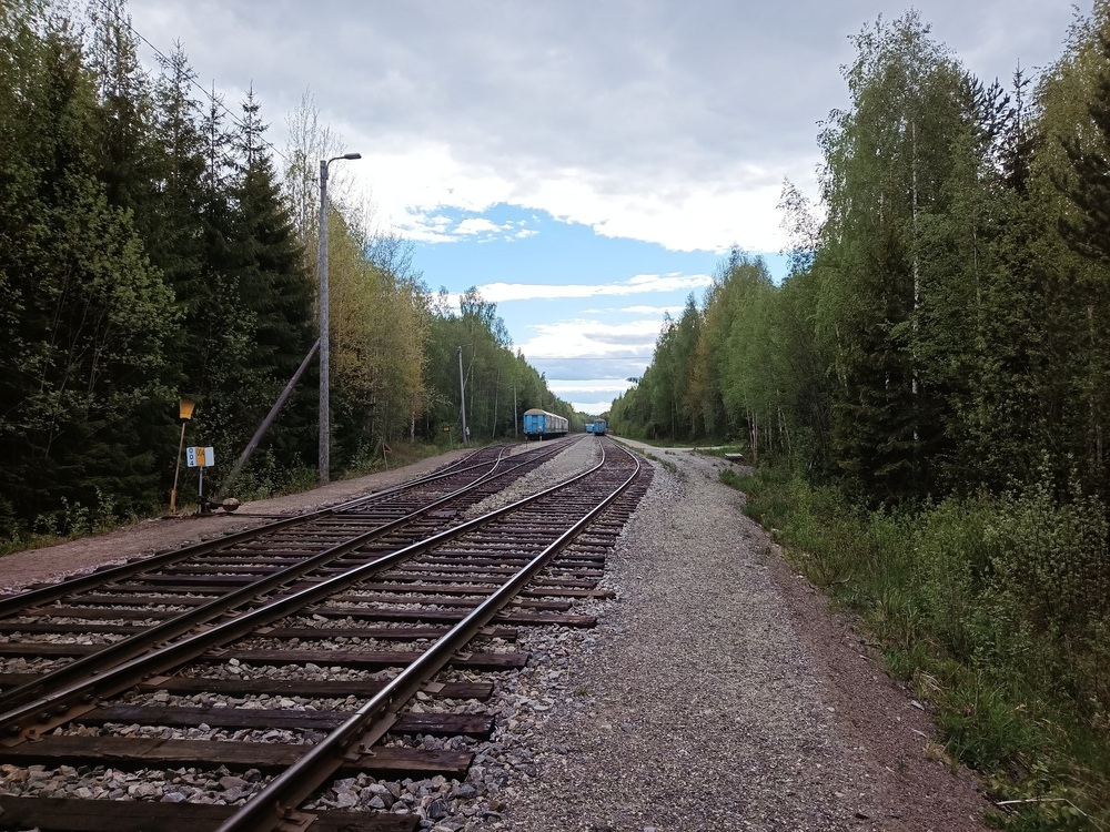 Ostolahden ratapiha 29.5.2020
Ostolahden ratapihalla olivat kaikki tiet pressuvaunuista tukossa, tai no, on yhdellä niistä vähän Habbineitakin. Keskimmäisen raiteen perukoilla näkyy Kouvolaan lähtevän 2274: runko, tavallista lyhyempi tällä kertaa. Uskoakseni oikeanpuolimmaisimman raiteen letka saapui 2273:ssa ja on pyrkimässä tehtaalle, sillä vasemmanpuoleisen raide on perinteisesti ollut se, missä vaunut seisovat pidemmän aikaa.
Avainsanat: op_VR;jyv_Hbi